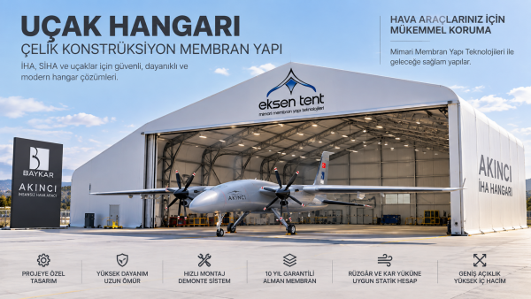 Akıncı İHA Çelik Konstrüksiyon Uçak Hangar Çadırı 